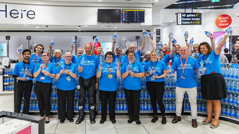 Duncan with Stansted World Duty Free store team