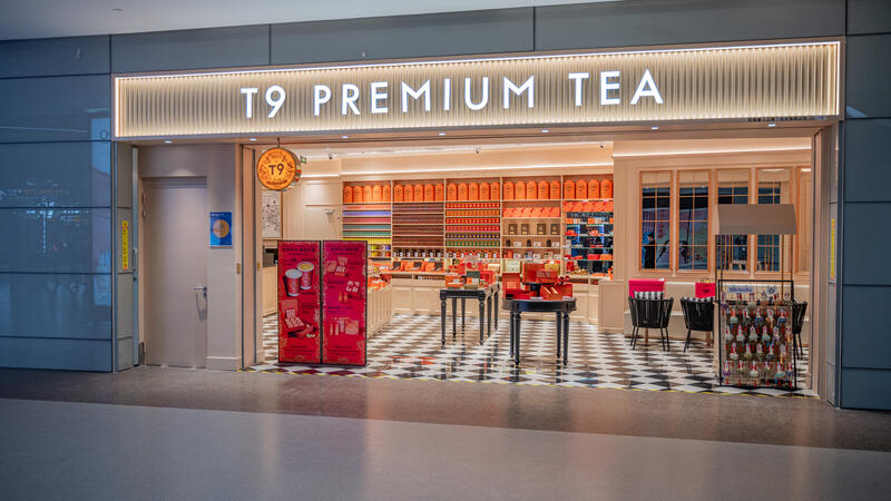 A tea room in an airport.
