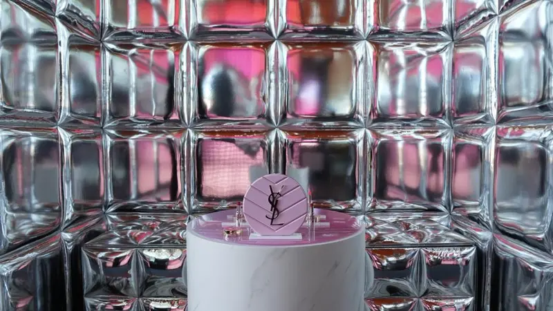 A display of YSL in a store.