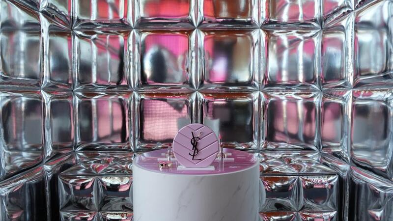 A display of YSL in a store.