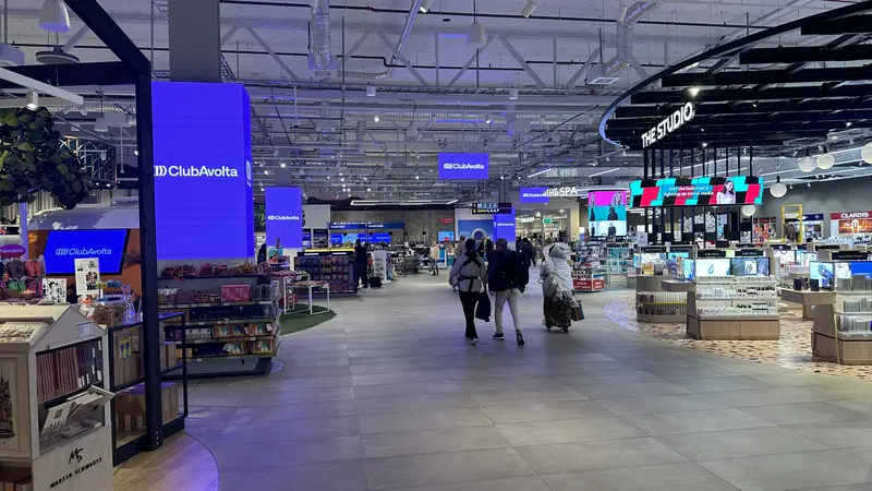 A duty free space in an airport