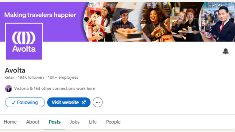 Avolta's Linkedin banner
