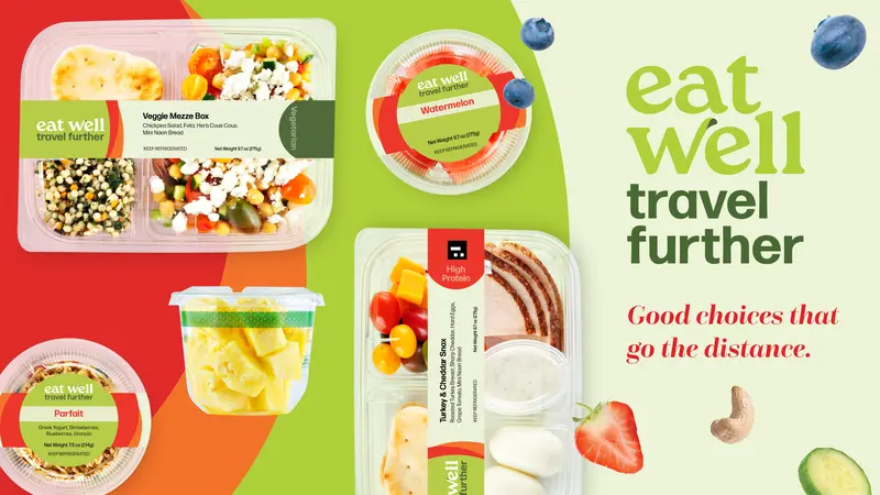 Eat well. Travel Further campaign poster