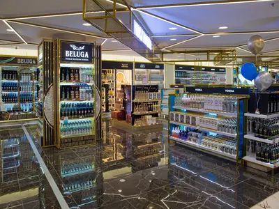 Duty Free St Petersburg Liquor Area