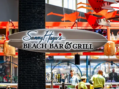Sammy Hagar's Beach Bar & Grill store signage.