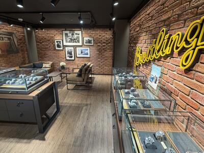 Shelves with clocks and jewels