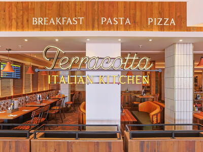 Chairs and tables of a restaurant