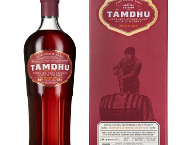 Dufry launches first ever airport exclusive Single Cask Speyside Single Malt whisky - Tamdhu Single Cask Bottle and Box - World Duty Free - Dufry