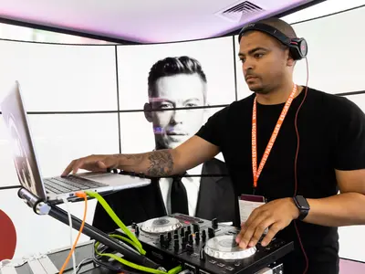 World Duty Free launches Summer Festival 2019 at Gatwick Airport - Dufry - Festival DJ in WDF store - 2