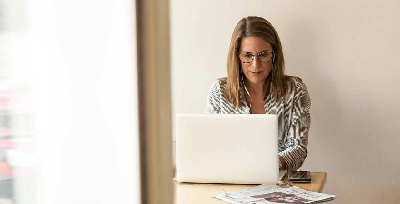 a woman working