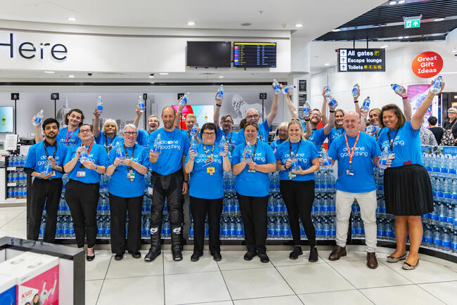 Duncan with Stansted World Duty Free store team