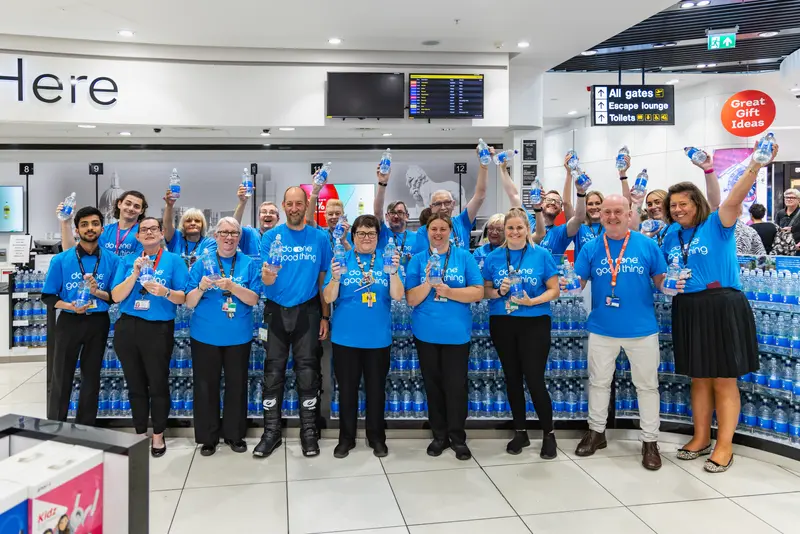 Duncan with Stansted World Duty Free store team